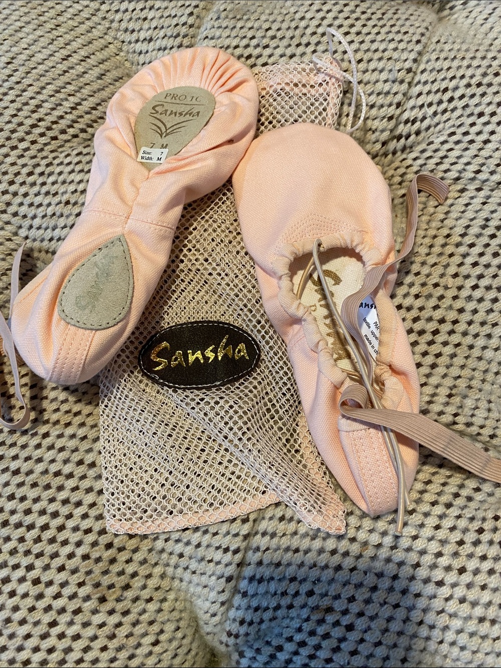 Sansha Kids Ballet Moccasins in Light Pink